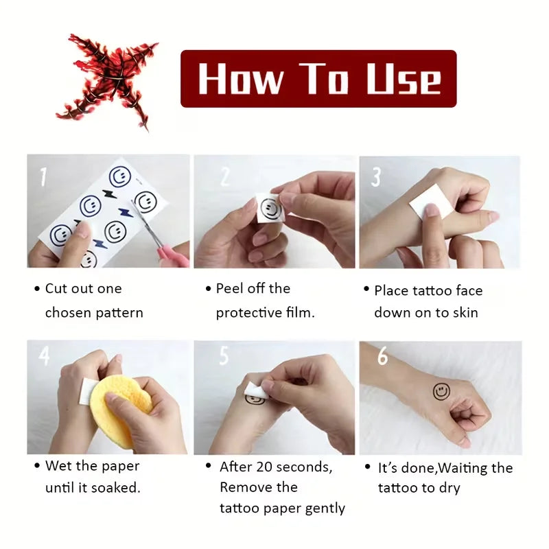 20 Sheets 3D Realistic Scar Tattoos Waterproof Fake Bloody Wound Qme
