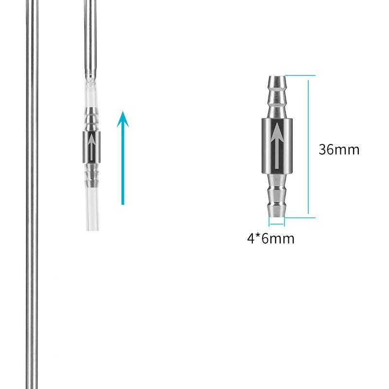 2pcs CO2 Check Valve Stainless Steel Anti Return Water Aquarium Carbon Dioxide Diffuser Gas Equipment Fish Tank Accessories Qme