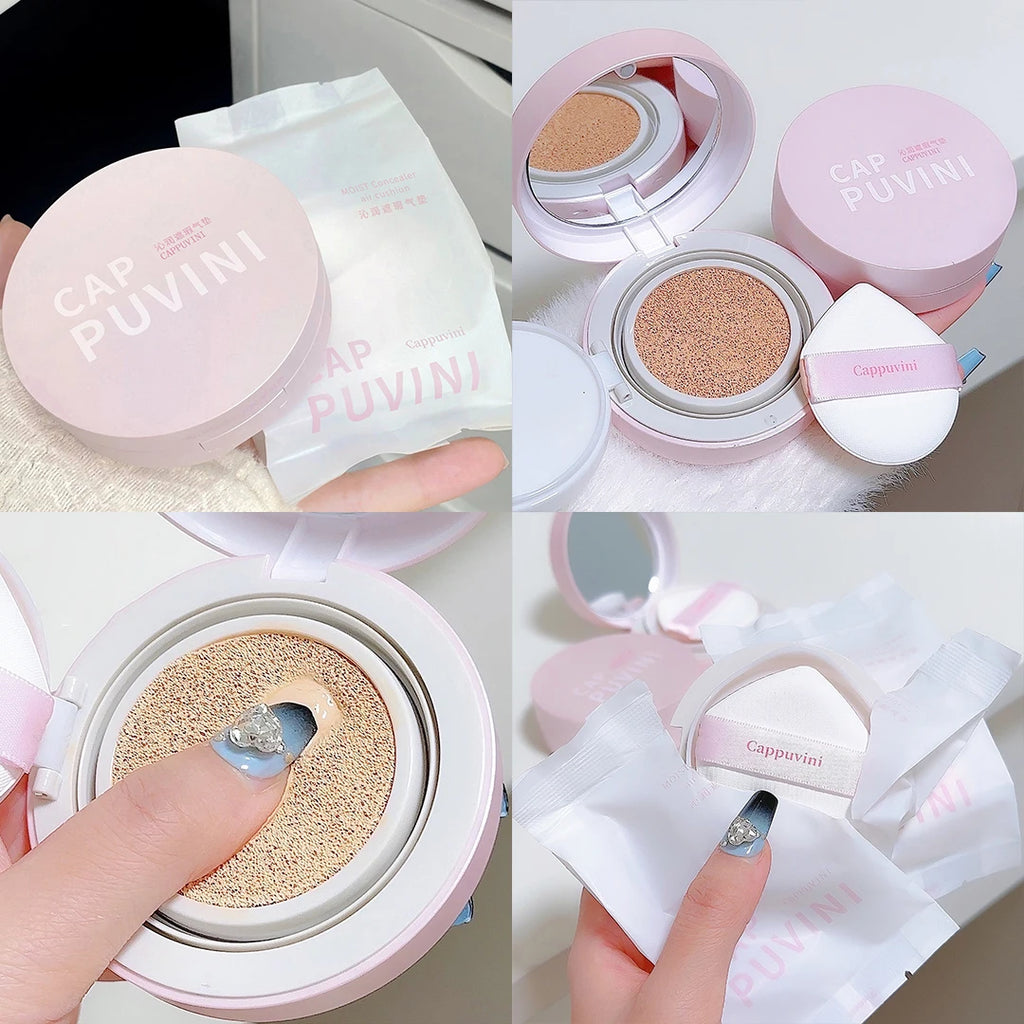 BB Cream Air Cushion Foundation Full Coverage Waterproof Long-lasting Concealer 3 Colors Cushion Compact Face Makeup Base Qme