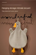 Cute Cartoon Goose Hand Towel Kitchen Bathroom Hanging Thickened Qme GRAY