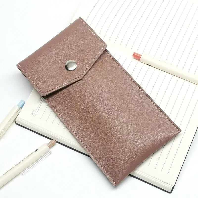 PU Leather Pencil Case Storage Bag Student Glasses Portable Qme A3