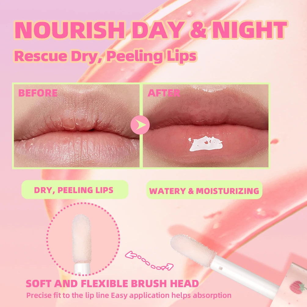QIBEST Lip Oil Set Lip Plumper Gloss Reduce Lip Fine Line Moisturizing Makeup Sexy Lipstick Primer Tint Lip Balm Care Cosmetics Qme