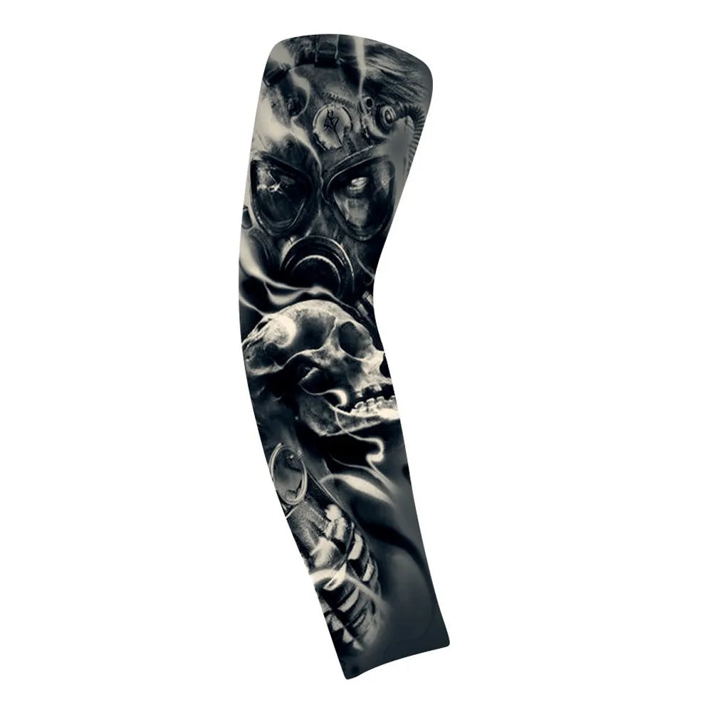 Flower Arm Pattern Tattoo Sleeve Breathable Thin Men Sunscreen UV