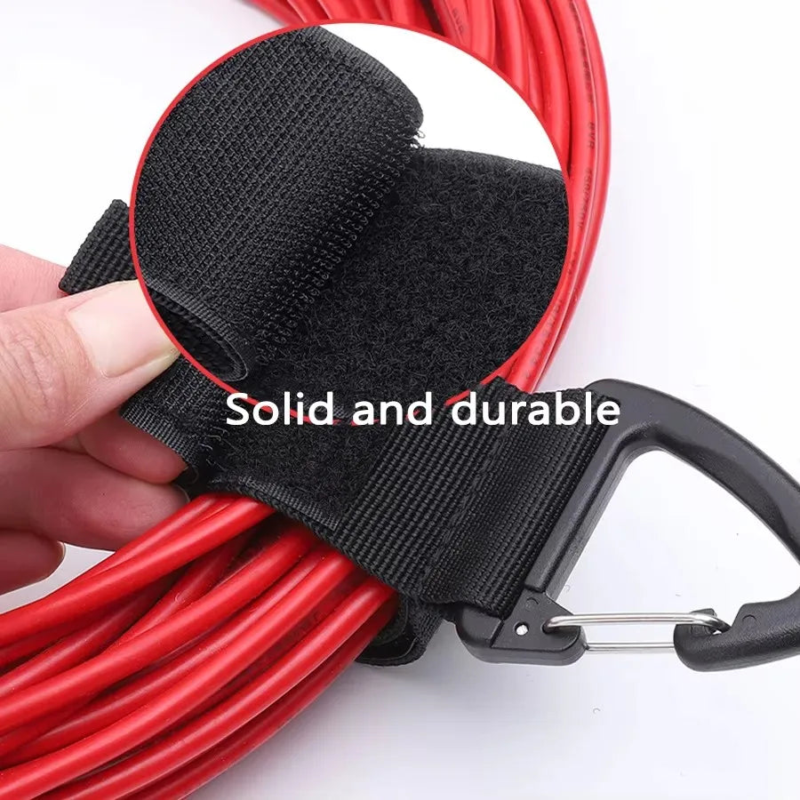 Cord Organizer Holder with Triangle Buckle Wire Manager Power Cord Management Nylon Heavy Cord Storage Straps for Cables Hoses Qme