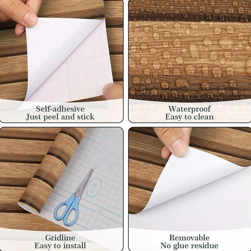Wood Slat Wallpaperpeel Stick Self Adhesive Vinyl Waterproof Faux Qme