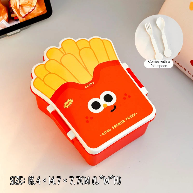 CC11Student Lunch Box Bento Salad Fruit Separation Preservation Qme 18CM red