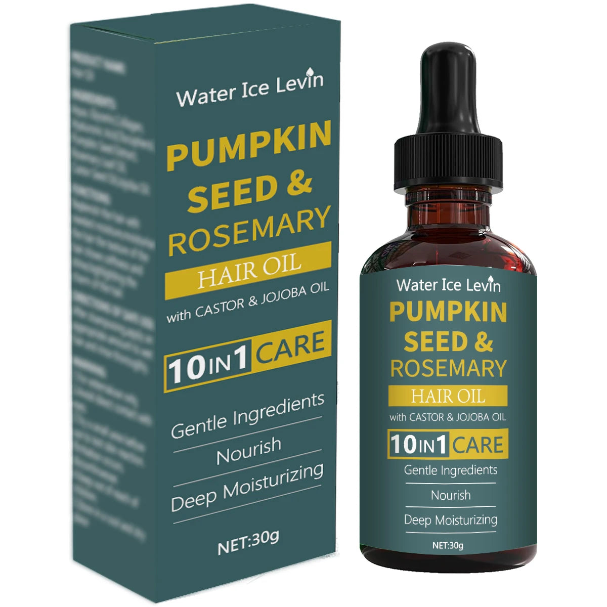 Pumpkin Seed & Rosemary Hair Oil 10-in-1 Care for Deep Nourishing & Moisturizing,Gentle Formula for All Hair Types Qme green 30ml