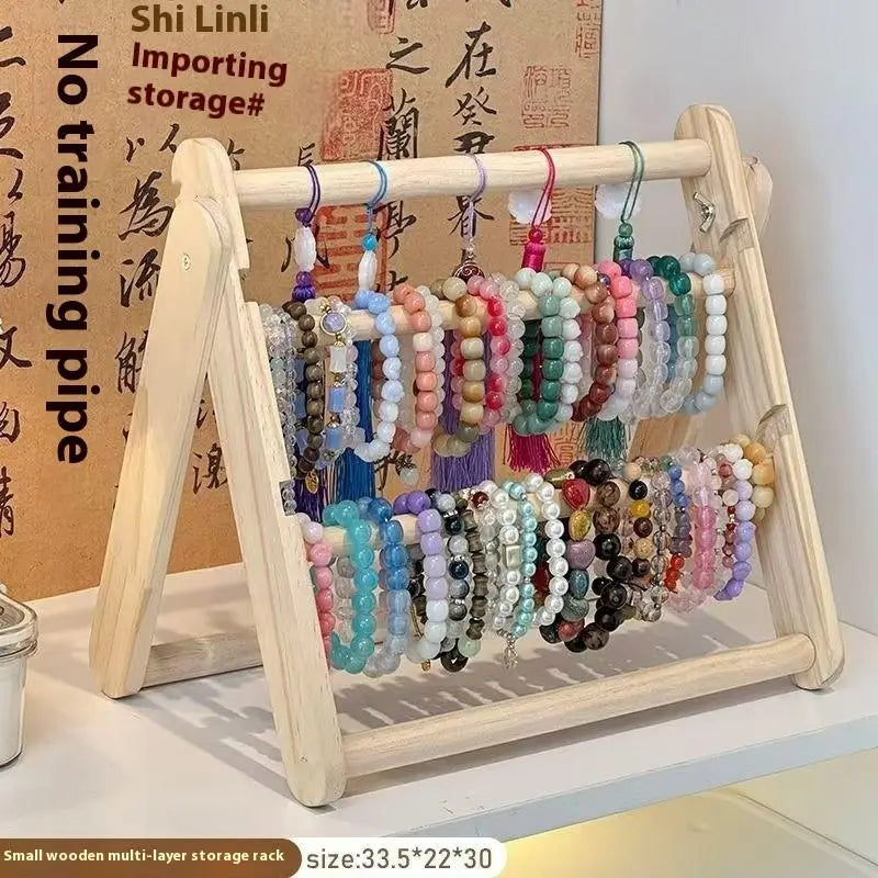 Hair Accessories Jewelry Headwear Exhibition Rack Storage Wooden Qme