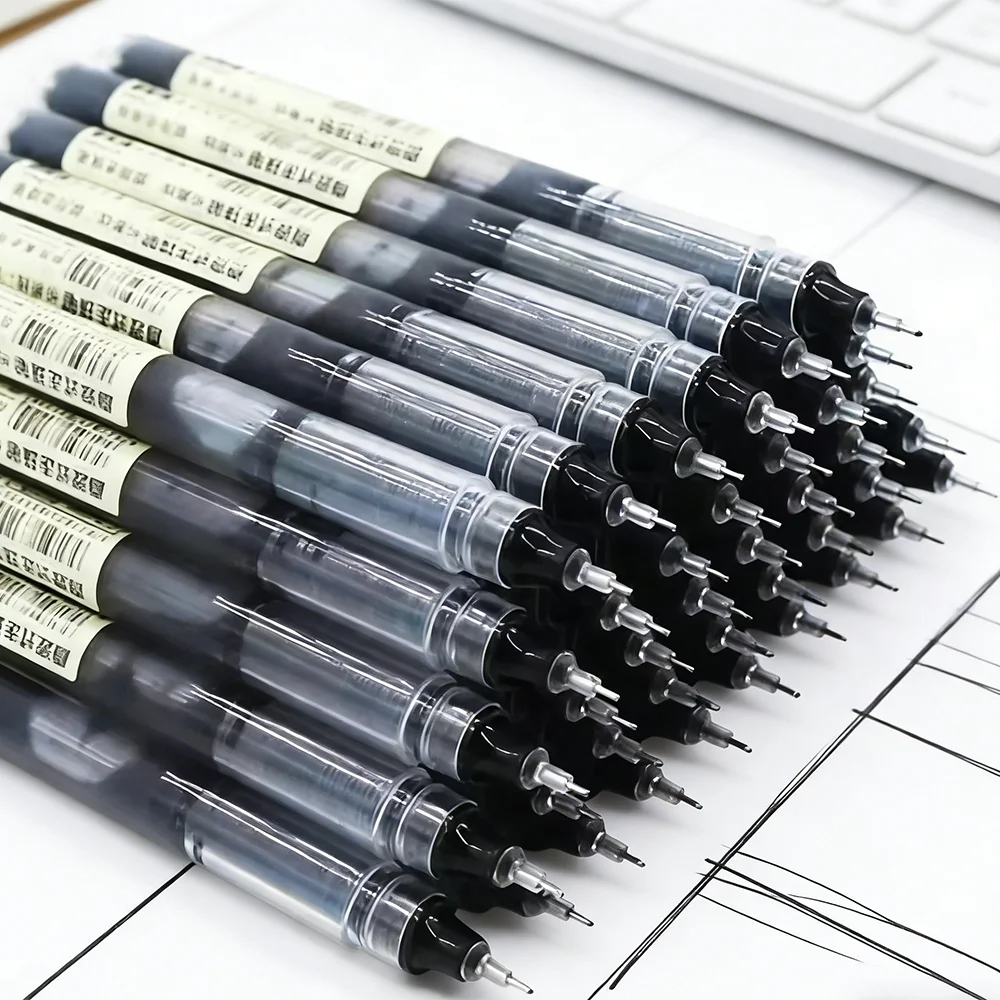 20/30 Pcs Colors Direct Liquid Ink Rollerball Pen Neutral Pen Quick-Drying High-Capacity Needle-Tube Pen Use Back To School Qme