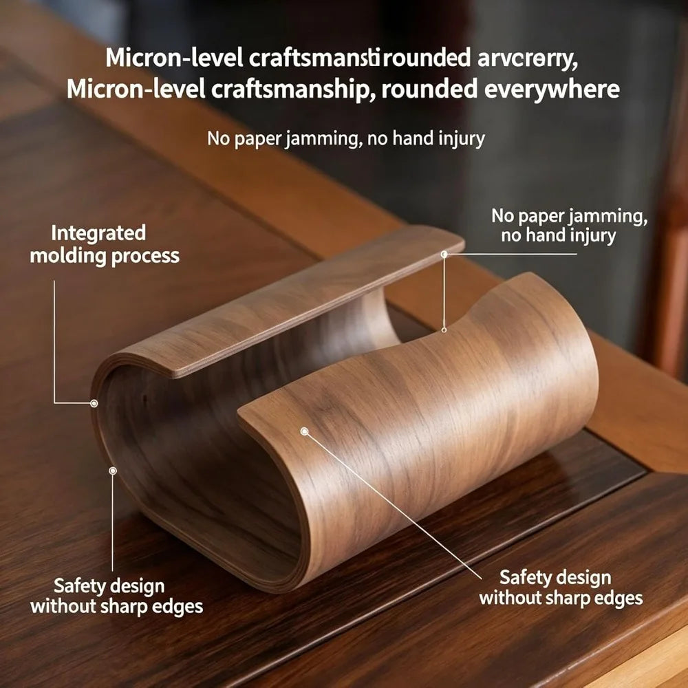 Natural Wood Tissue Box Organizer Napkin Holder Handcrafted Wooden Qme