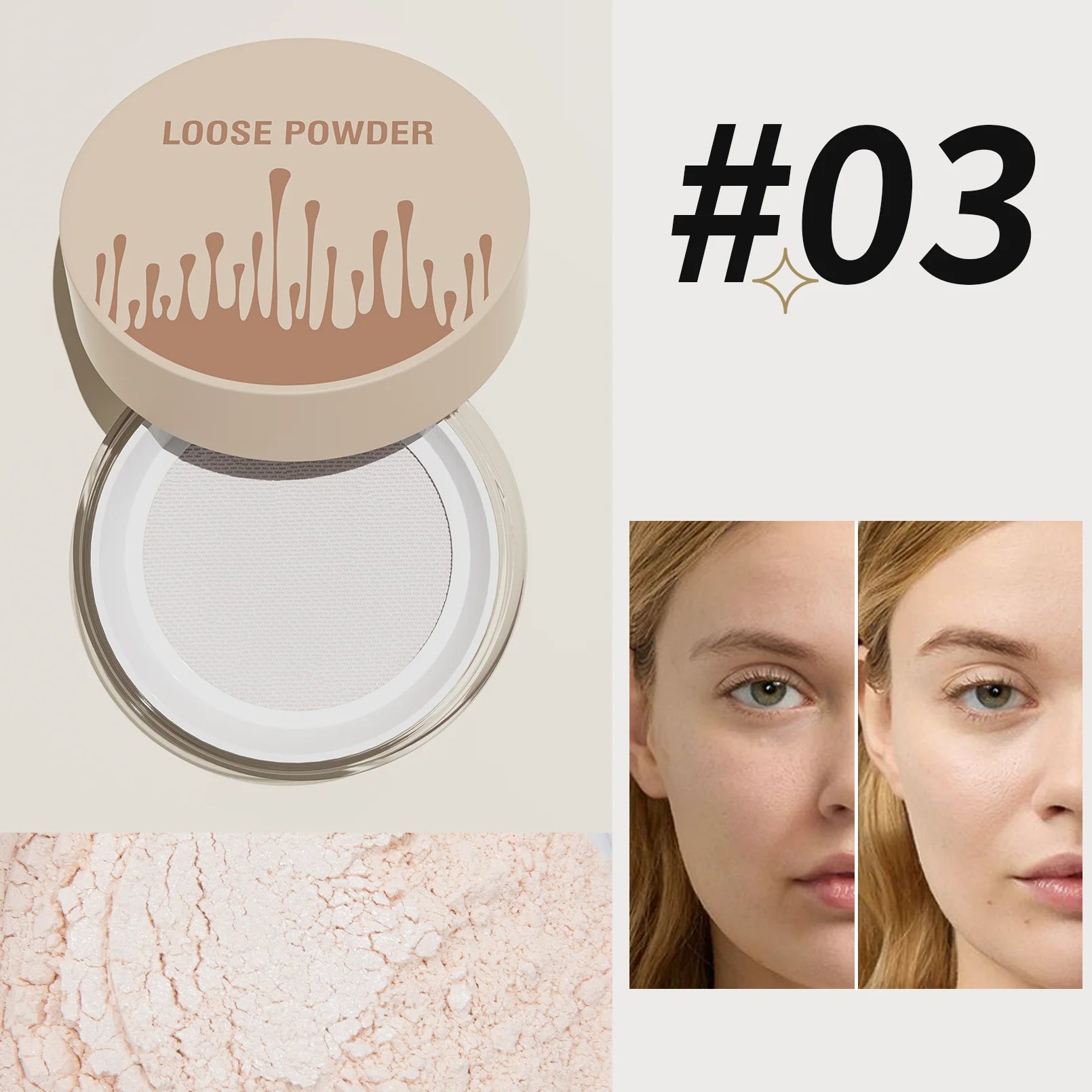 5 Colors Loose Powder Can Reduce Pores and Fine Lines, With a Long-lasting Matte Effect and Natural Facial Makeup Powder Qme 9515-3