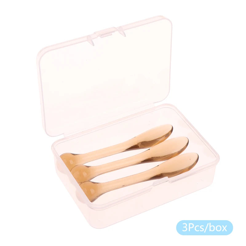1 Beauty Tools Acrylic Cosmetic Spatulas Scoop Box Face Cream Mask Qme 3pcs Brown