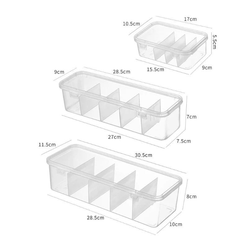 Data Cable Management Box Socks Underwear Storage 5 Compartment Lid Qme SET