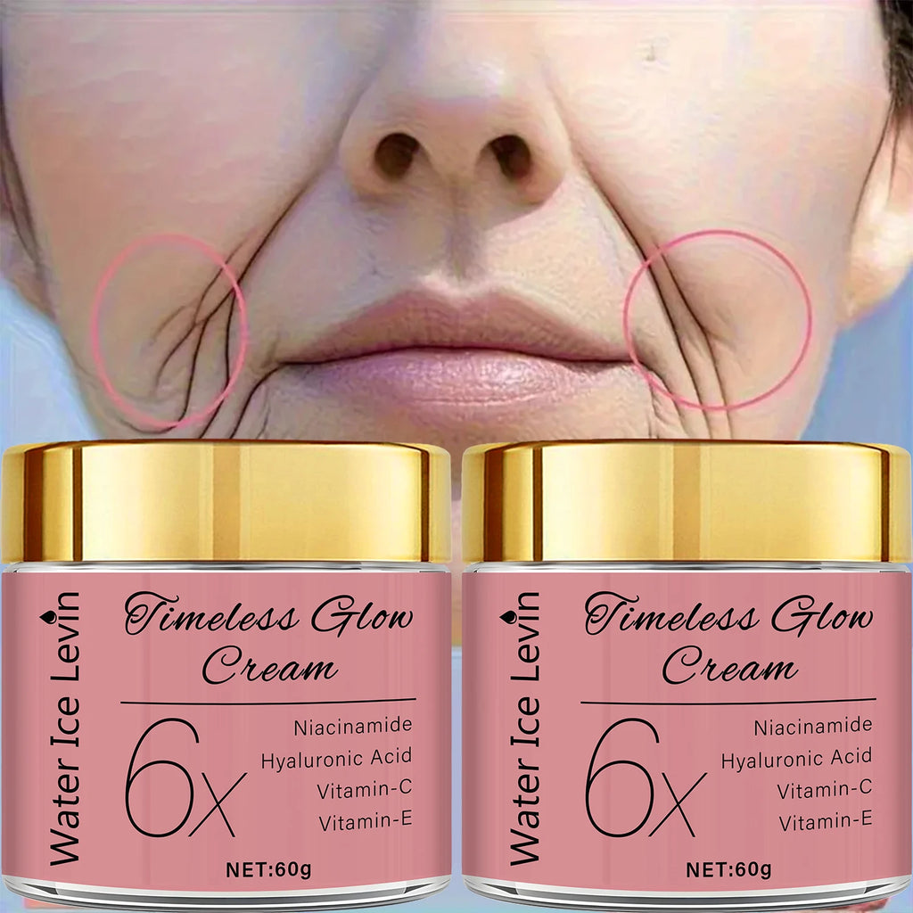 Timeless Glow Face Cream with Niacinamide, Hyaluronic Acid & Vitamin C - Brightening & Moisturizing for Softer, Radiant Skin Qme