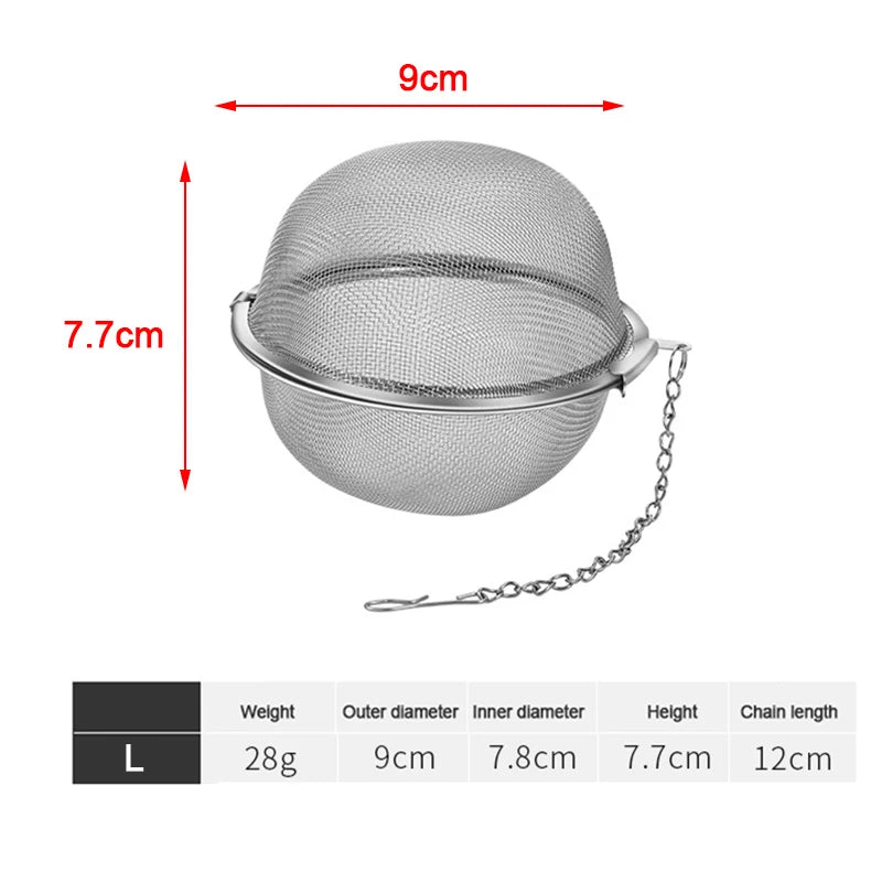 Stainless Tea Infuser Sphere Locking Spice Tea Ball Strainer MeshTea Filter Tool. Qme L