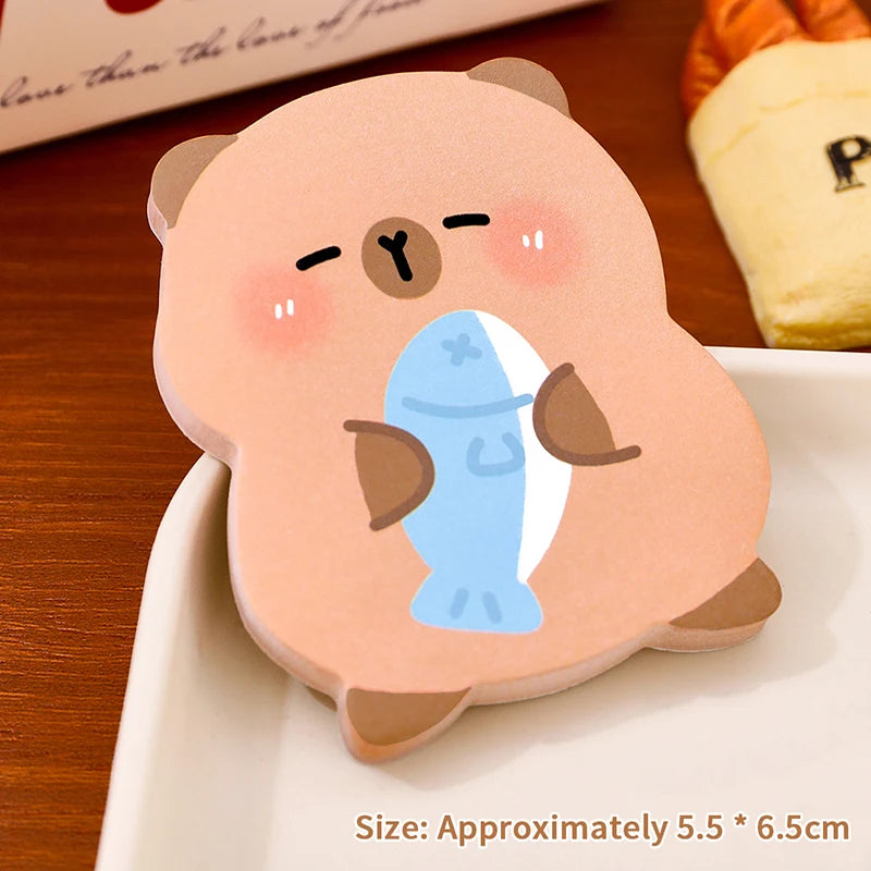 60 Sheets Capybara Post Sticky Notes High-quality Cute Reusable Qme