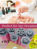 6 Nail Art Stamp Pen DIY Dotting Tools Women Girls Home Qme 6 PCS