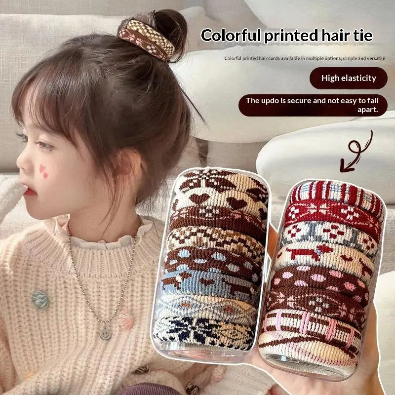 Elastic Hair Ropes Ethnic Pattern Hairband Women Ponytail Holder Qme
