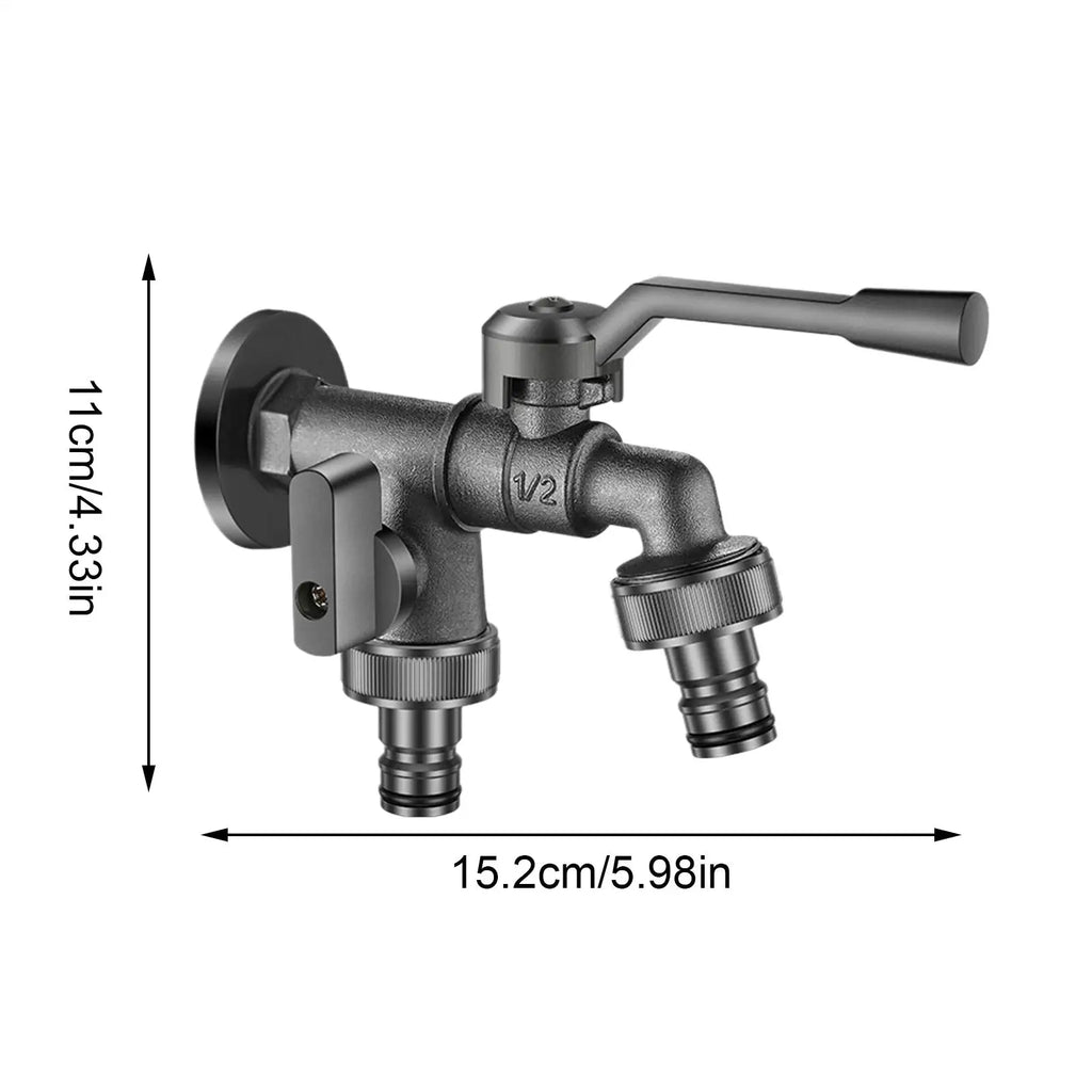 Garden Water Faucet Heavy Duty Anti-freeze Precise Control 2-Way Qme