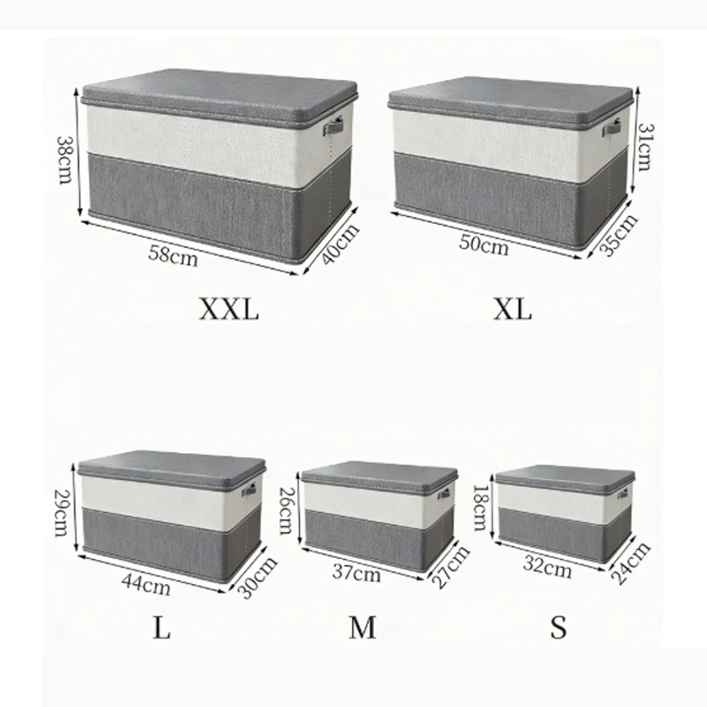 Foldable Large Capacity Storage Bin for Clothes & Quilts Collapsible Wardrobe Organizer Box for Toys Bedding & Home Qme
