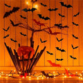 28-Piece 3D Halloween Bat Decorative Wall Stickers Qme black