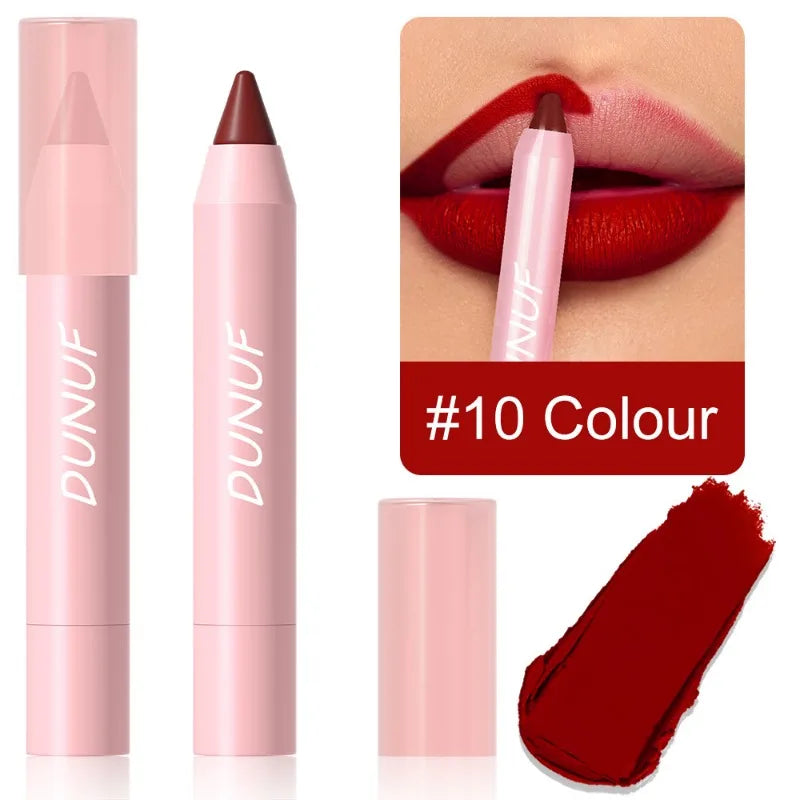 18 Colors Matte Lipstick Pen Soft Silky Velvet Lip Liner Pencil Sexy Full Color Lip Crayon Waterproof Lasting Beauty Maquillaje Qme 10