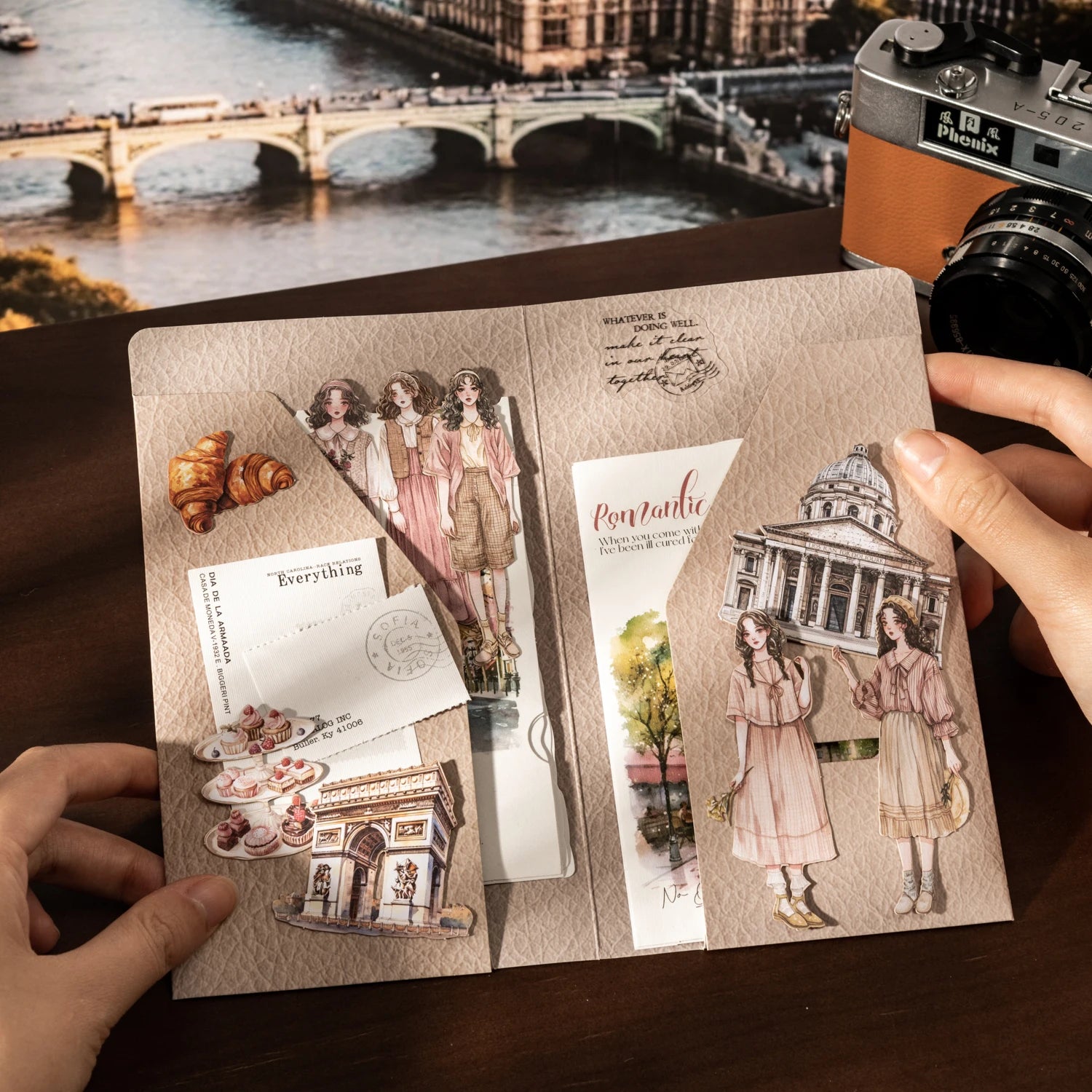 44 pcs Travel scenery Theme DIY Self-adhesive Decorative Stickers ，Perfect for DIY Crafts, Gift Wrapping, Scrapbooking Supplies Qme