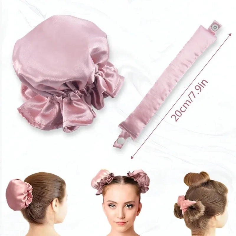 2 4 Satin Heatless Curling Overnight Curl Blowout Rods Soft Hair Qme