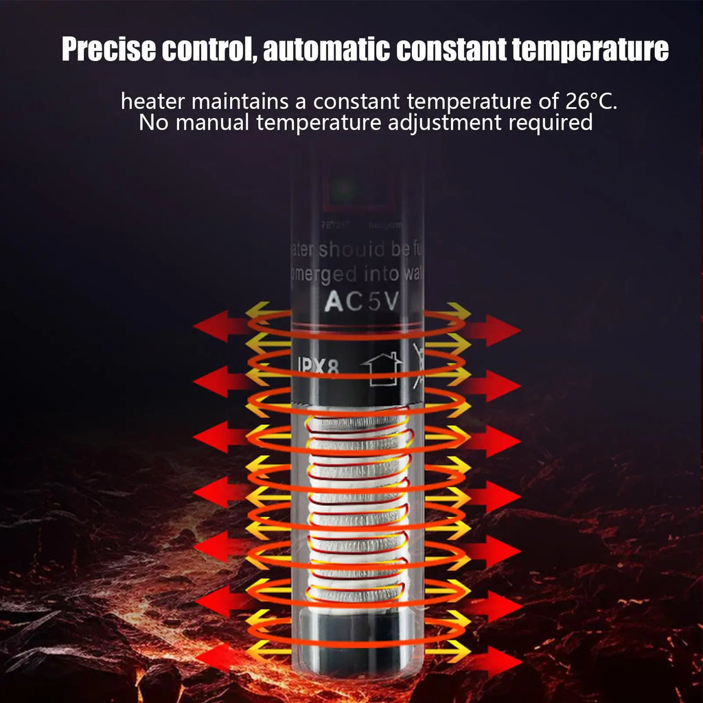 Heater Fish Tank Precision Temperature Control Waterproof Small USB Qme