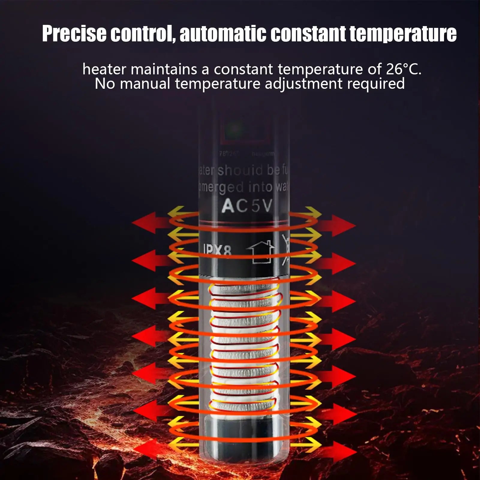 Heater Fish Tank Precision Temperature Control Waterproof Small USB Qme