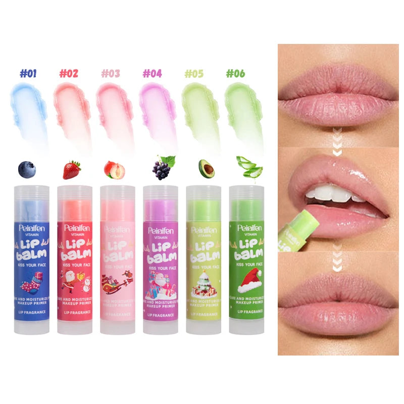 6-pack Lipstick 6 Kinds Fruit Flavor Moisturizing Water Locking Qme 6pcs