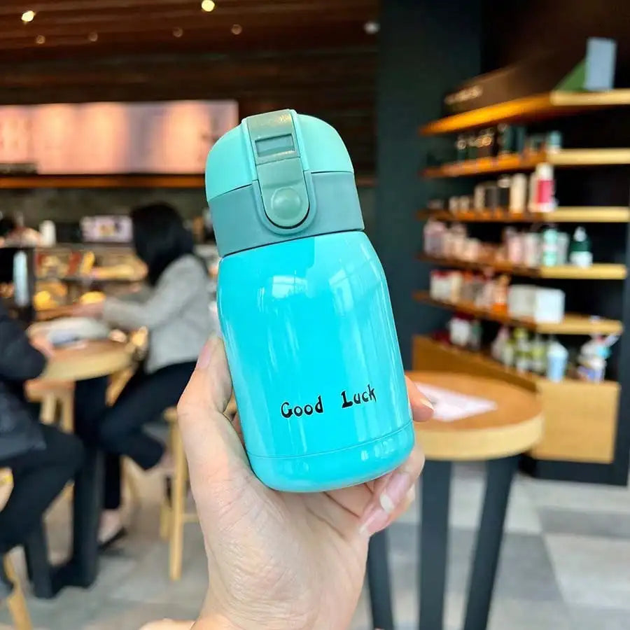200 Lucky Mini Vacuum Cup Stainless Steel Bottle Cold Beverages Qme Blue 200ML 201-300ml