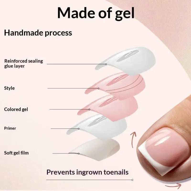 Easy Application Square Matte Full Cover Toe Nail Tips Pedicures Qme