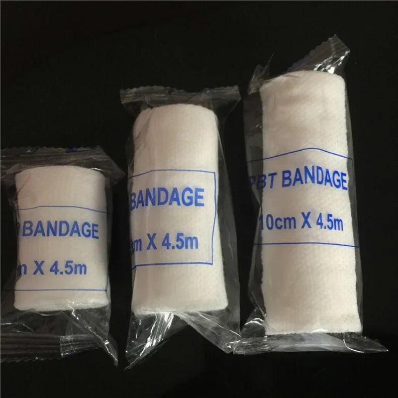Elastic Bandage, Skin Friendly, Breathable, First Aid Kit, Gauze Wound Dressing, Medical Nursing Emergency Care, Cotton PBT Qme