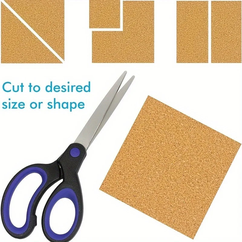 20 Pieces Self-Adhesive Square or Round Cork CoastersTiles Cork Pads Cork Boards Strong Adhesive for Office Home Bar Cafe Qme