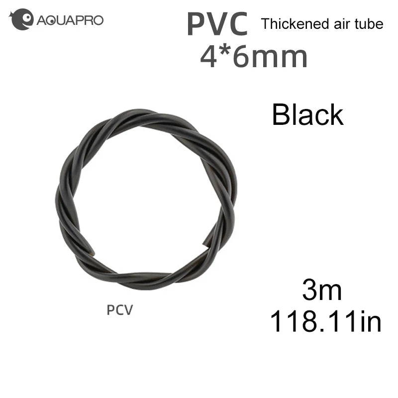 AQUAPRO High Pressure Air Hose CO2 Pipe Carbon Dioxide Tube Aquascape Fish Tank Aquarium Oxygen Pump Hose Accessories Akvarium Qme PVC black
