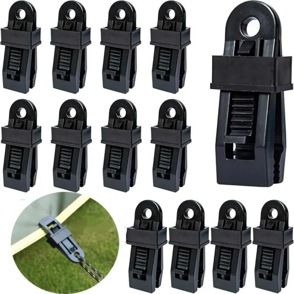 5/10/30/50pcs Camping Tent Windproof Fixing Clip Outdoor Canopy Tarpaulin Fixed Strap Hook Clip Camping Equipment Accessories Qme