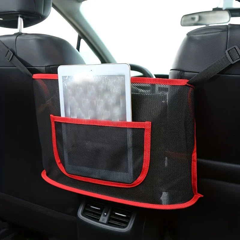 Maximize Your Car's Storage Space with this Large Capacity Car Seat Net Pocket! Qme
