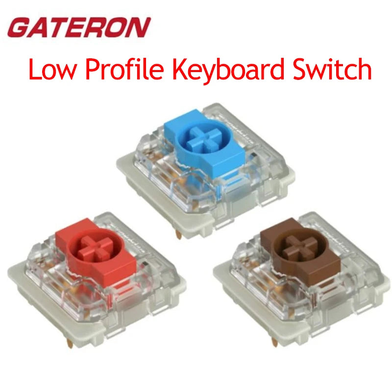 Gateron Low Profile 2.0 Switch KS-33 Mechanical Keyboard Switch Red Blue Brown 3 Pins Hot Swap Custom Keyboards Switch RGB Qme