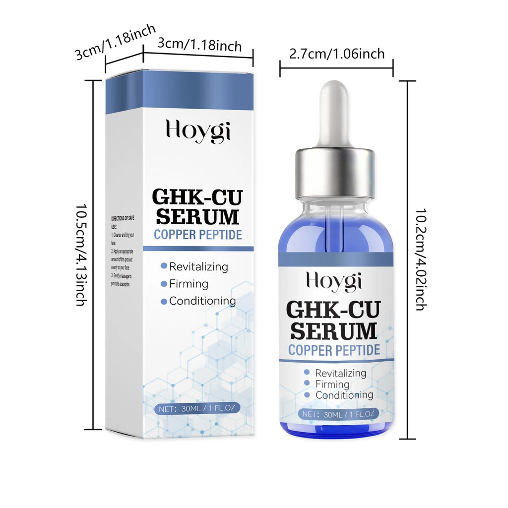 Copper Peptide Serum Anti Aging Face Serum Firming Lifting Fade Fine Lines Pore Shrinking Moisturizer Hyaluronic Acid Skin Care Qme
