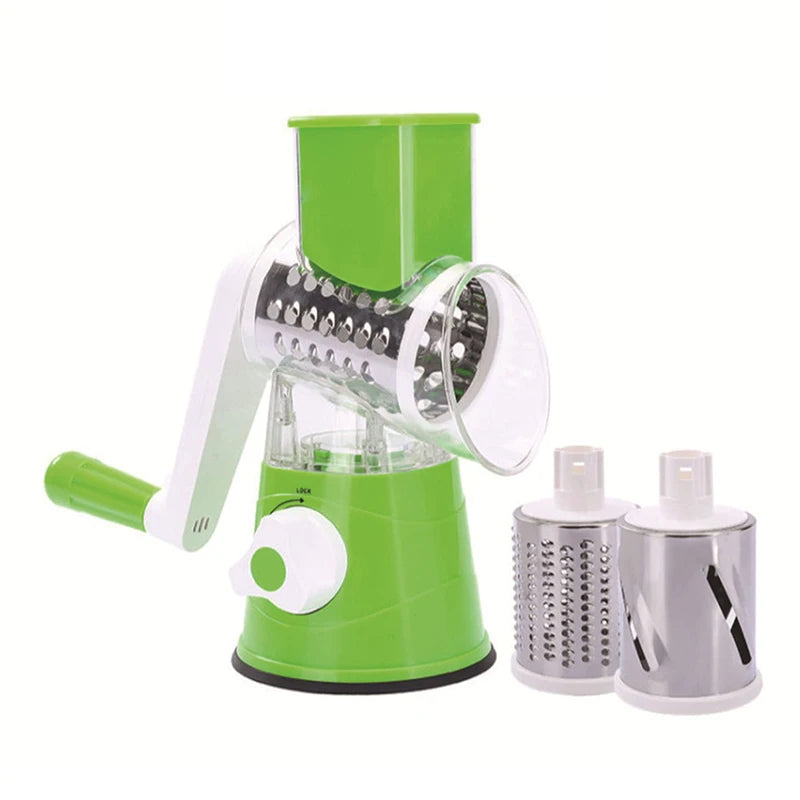 Kitchen Multifunctional Vegetable Slicer Fruit Cutter Cheese Shredder Qme one size Green