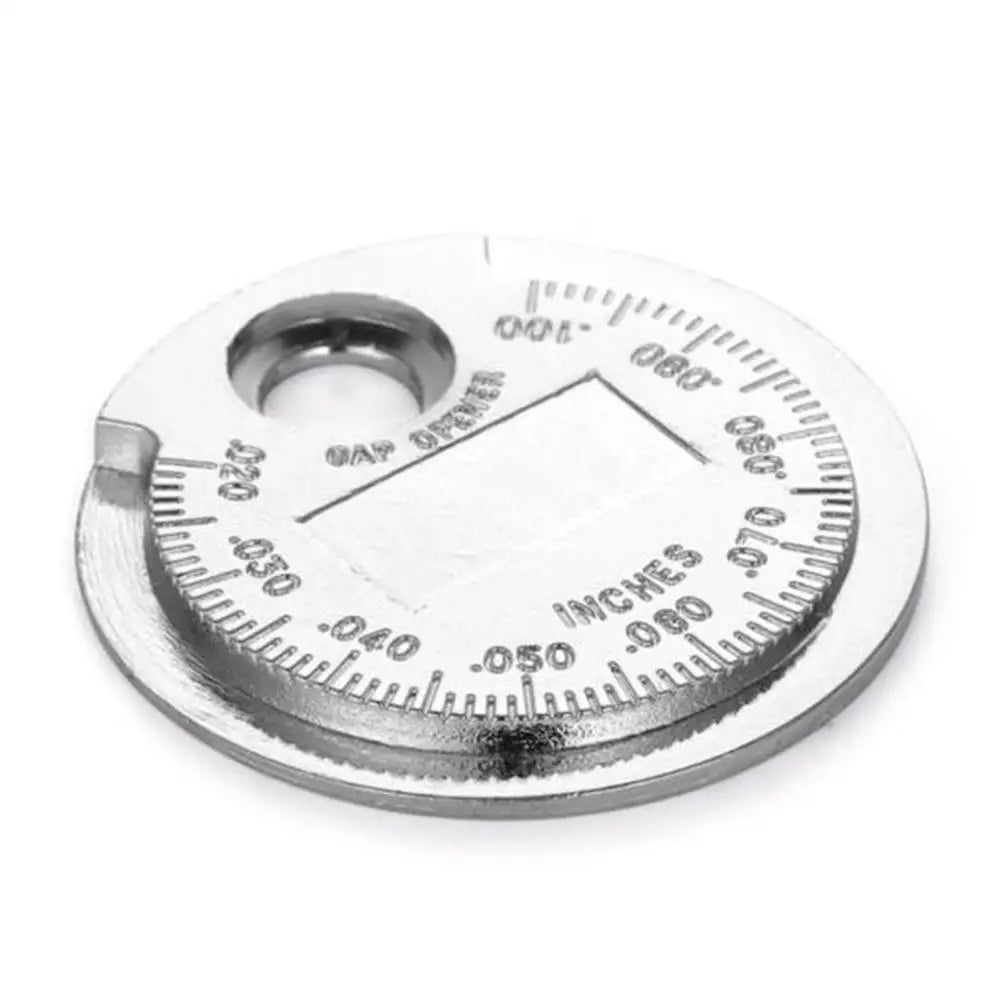 Spark Plug Gap Gauge, Accurate Engine Spark plug Gapping Tool from 0.020 to 0.100 In, Alloy Auto Wire Spark Plug Measuring Tool Qme Silvery