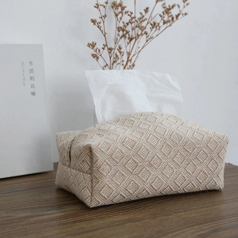Napkin Holder Home Decor Handkerchief Box Nordic Cotton Linen Cloth Qme