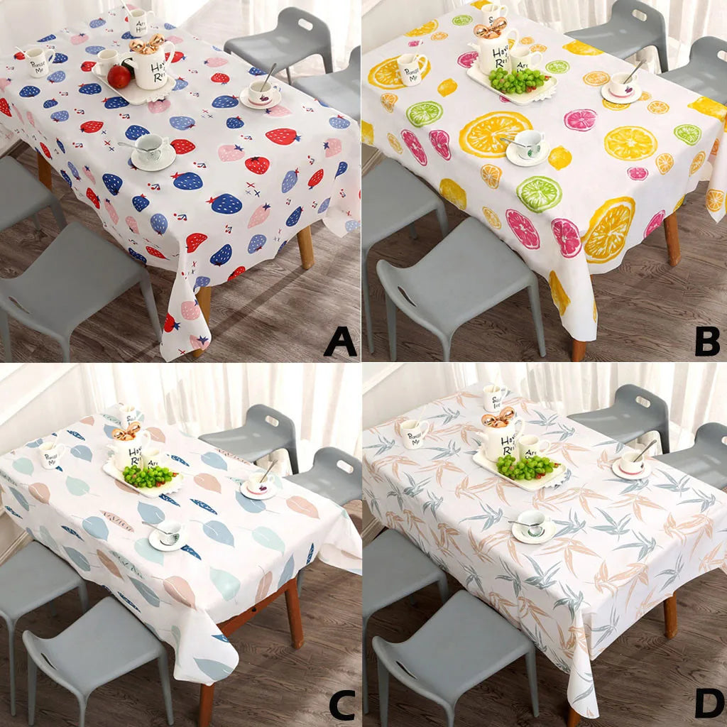 Rectangle Large Tablecloth Bright Smooth Oil Proof Kitchen Table Cover Anniversary Dining Party Dinning Table Decoration Qme