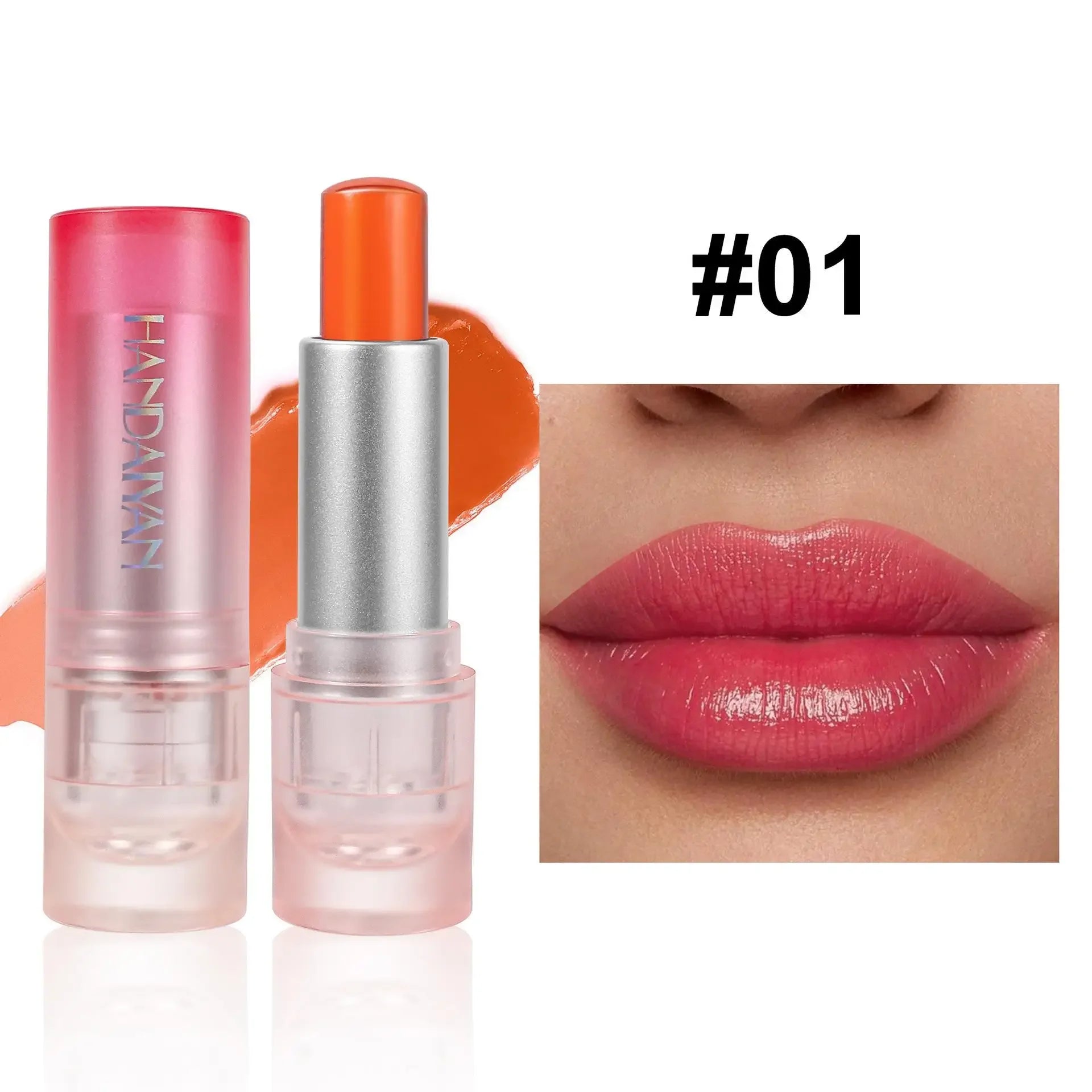 Moisturizing Color Lipstick Jelly Gloss Moisturizing Waterproof Crystal Balm Pink Glitter Lips Care Makeup Long Lasting Qme A1