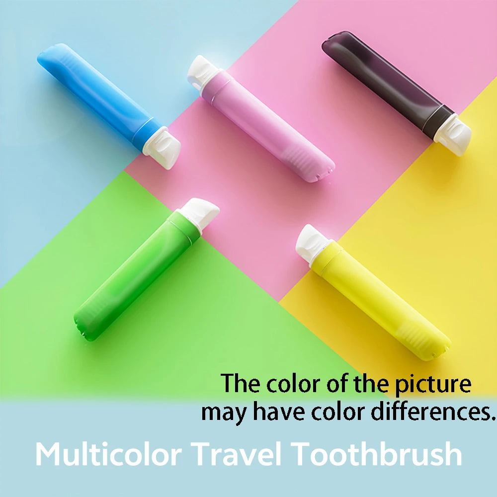 Travel Toothbrush Set , 1PC, Soft Portable Toothbrushes with Tooth Brush Cover Small Folding Toothbrushes Individually Wrapped Qme