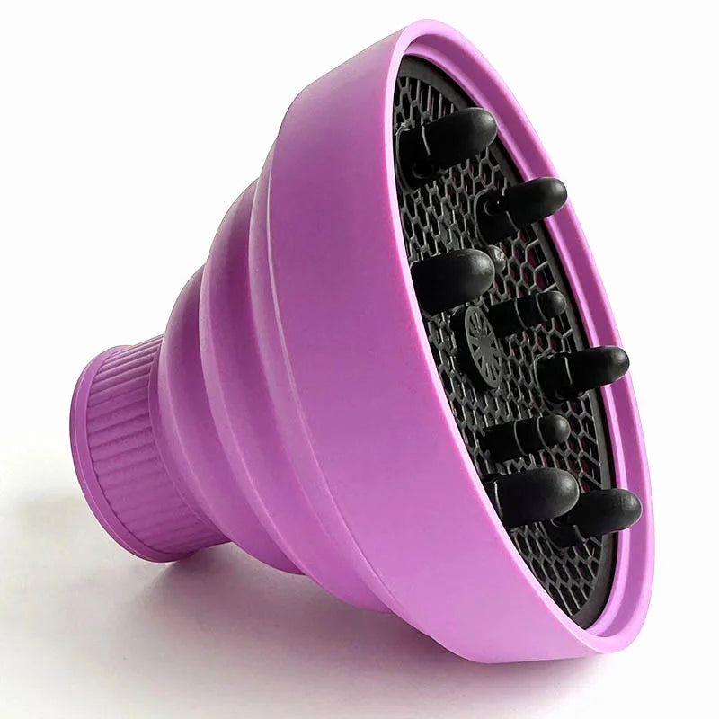 Universal Silicone Hairdryer Diffuser Cover Scalable Hair Drying Tool with Temperature Resistant Dispersing for Salon Qme 1pcs purple