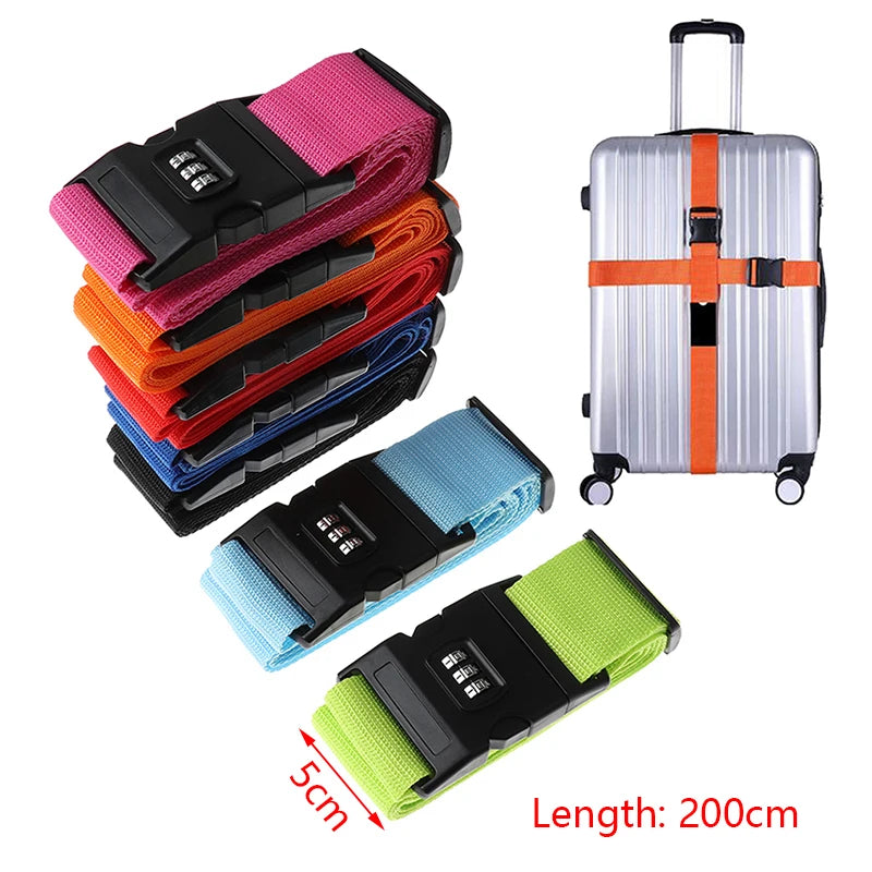 Nylon Luggage Strap Adjustable Travel Suitcase Buckle Baggage Belt Qme