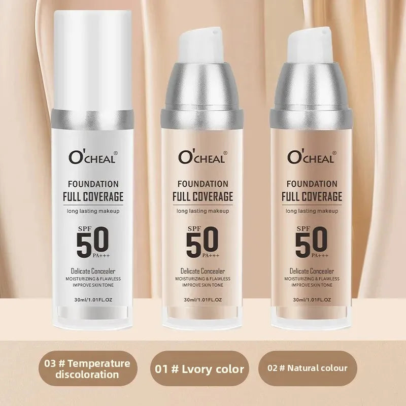 Color Changing Foundation Makeup Concealer Long Lasting Moisturizing Nourishing Oil-Control Skin Face Base Cosmetics Qme