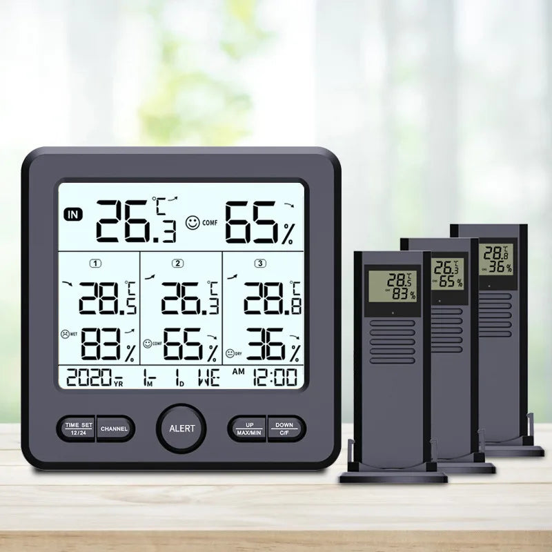 Weather Station Wireless Indoor Outdoor Thermometer Digital Qme